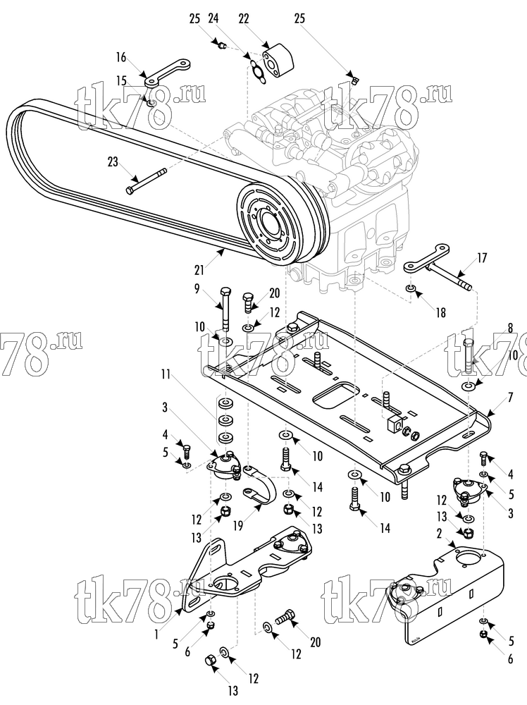 Каталог запчастей для Thermo King Bus Drive Kits DRIVE KIT 700679 - IVECO EURORIDER, X430