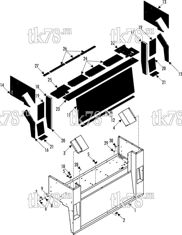 Каталог запчастей для Thermo King TDD-M1 Southern Double Deck FRAME - EVAPORATOR (FOR 900953 & 900666)