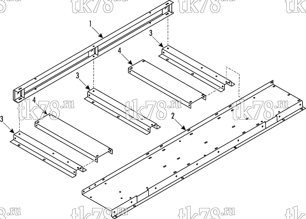 Каталог запчастей для Thermo King Double Deck Hybrid Northern SPECS R134A LOW RA FRAME - BASE (LOW CHANNEL)