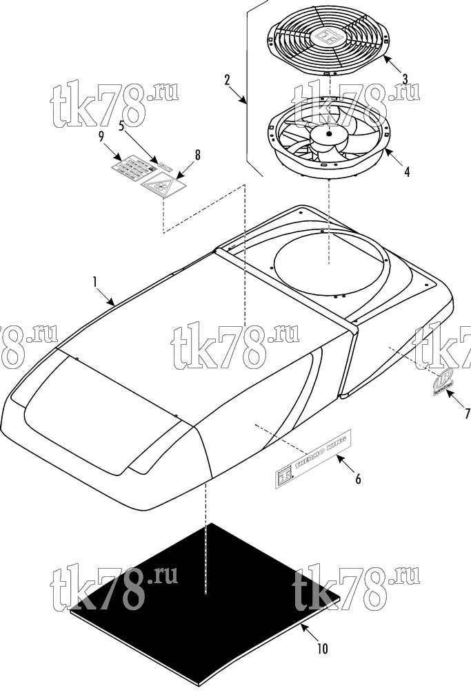 Каталог запчастей для Thermo King SR-10F COVER & FAN & INSULATION