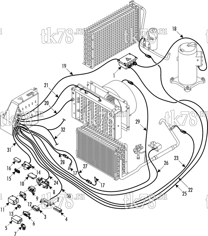 Каталог запчастей для Thermo King RAC 5.5 OIW ELECTRICAL COMPONENTS