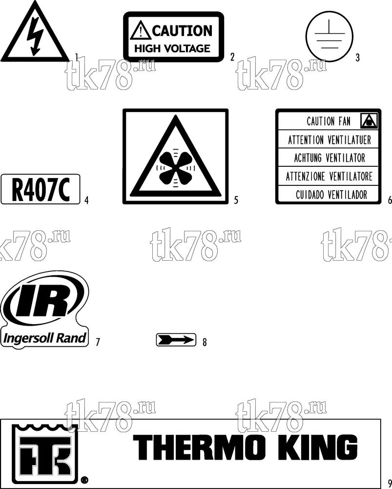 Каталог запчастей для Thermo King RAC 5.5 OIW NAMEPLATES