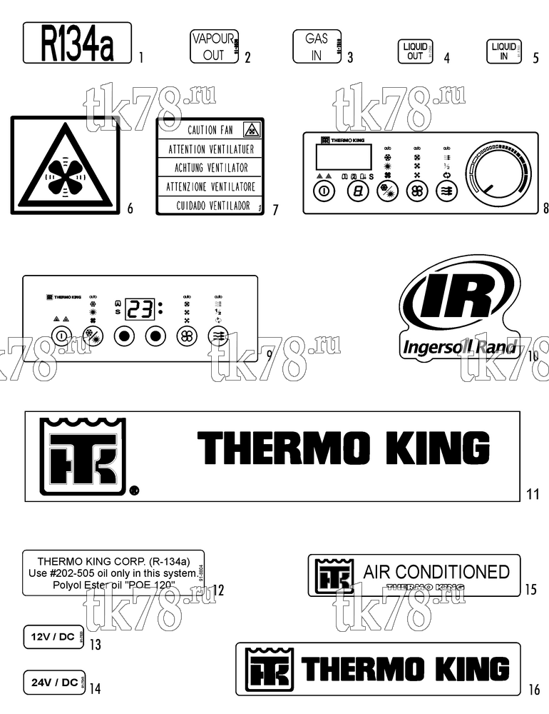 Каталог запчастей для Thermo King  NAMEPLATES