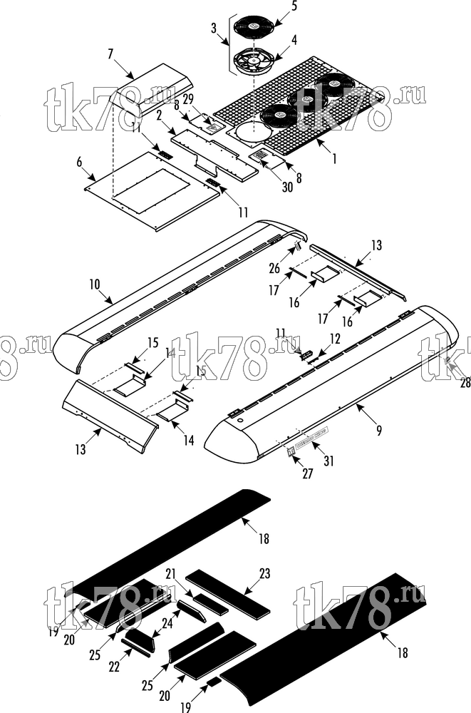 Каталог запчастей для Thermo King ATHENIA E800 for HESS (900826) Two Zones BOX & COVER