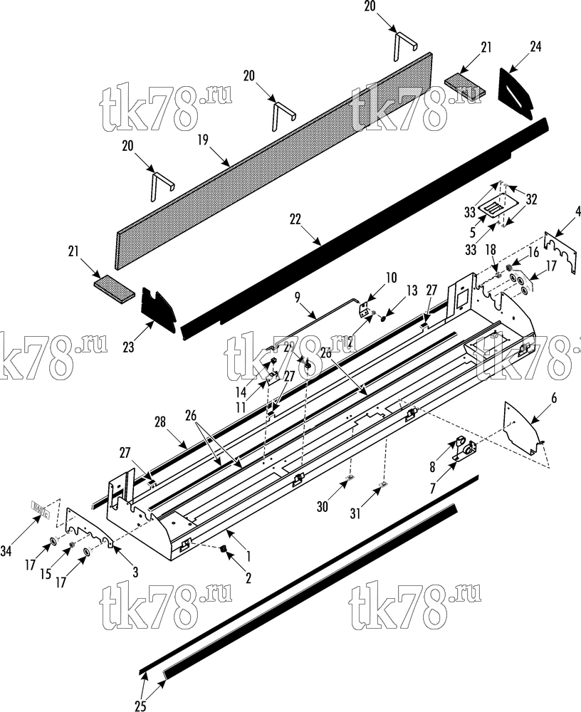 Каталог запчастей для Thermo King ATHENIA E800 for HESS (900826) Two Zones EVAPORATOR BASE 1