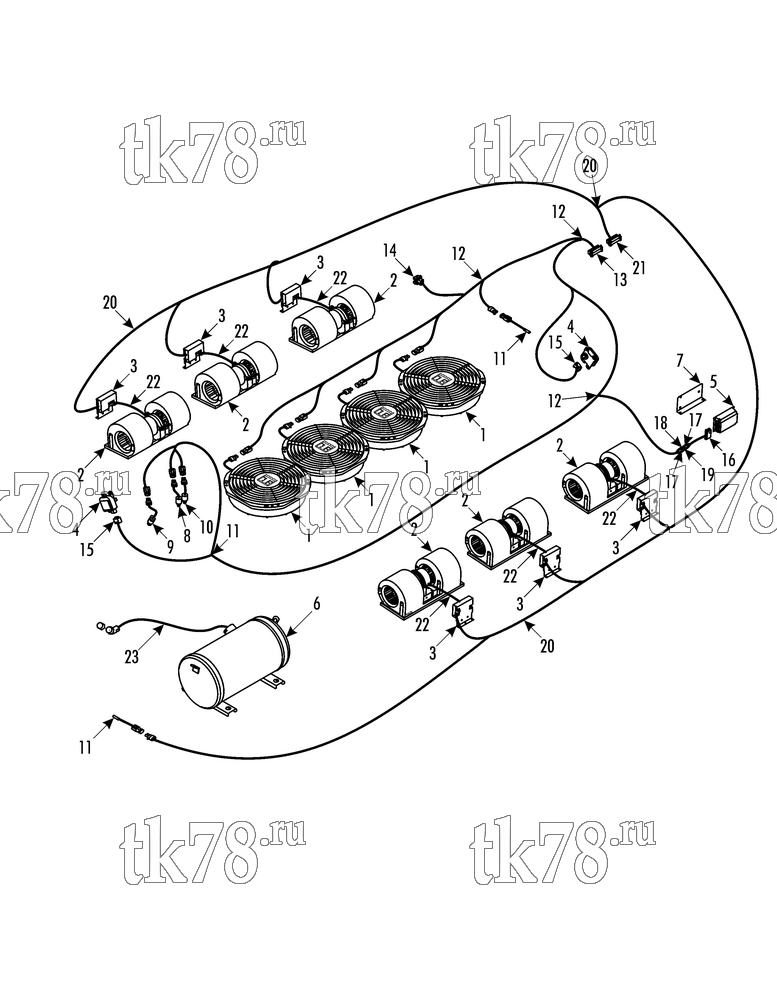 Каталог запчастей для Thermo King ATHENIA E800 for HESS (900826) Two Zones ELECTRICAL COMPONENTS