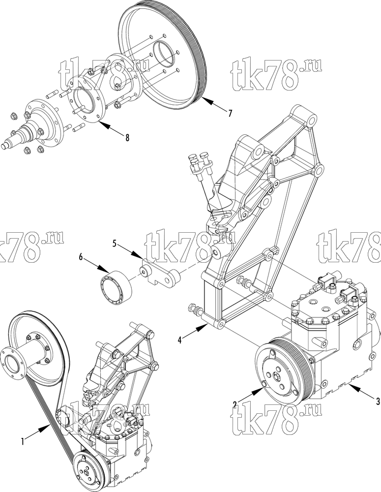Каталог запчастей для Thermo King  DRIVE KIT (Scania 9L DC9 16/17/18, 780005)