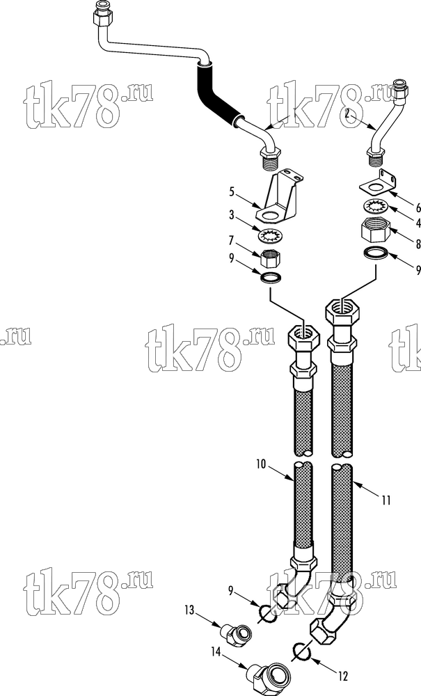 Каталог запчастей для Thermo King  COMPRESSOR CONNECTIONS & HOSES (KIT 800307)