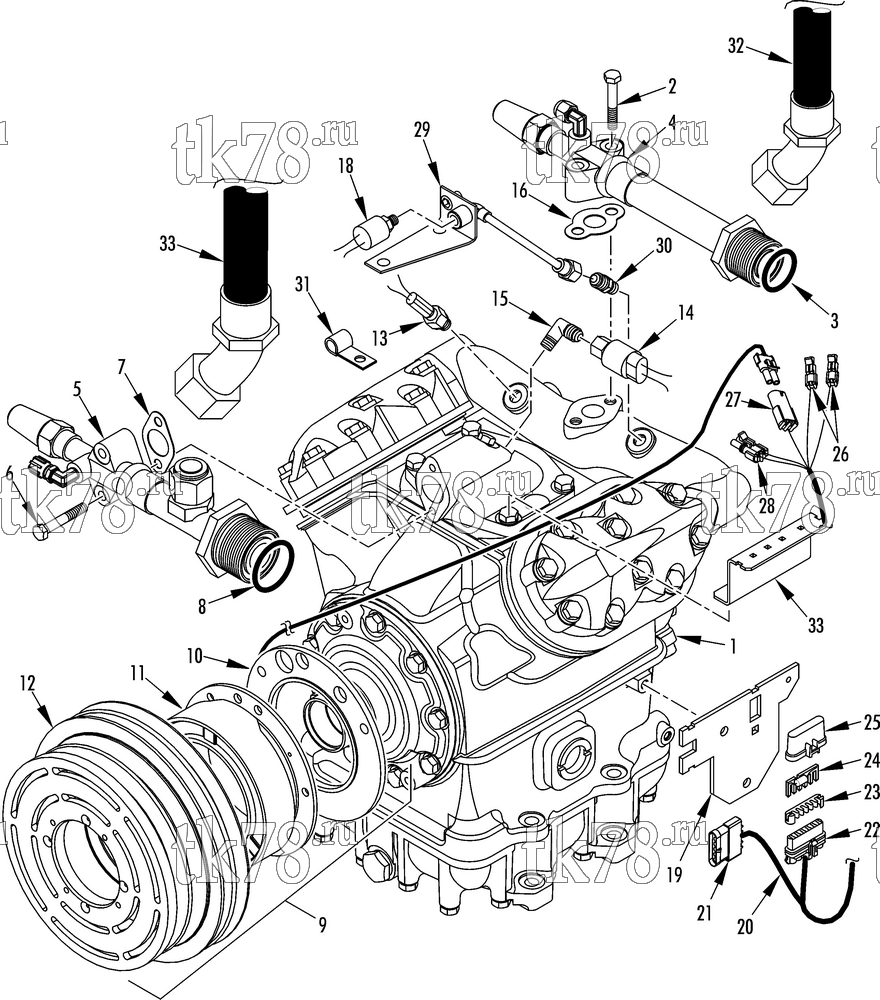Каталог запчастей для Thermo King T11-M149 COMRPESSOR GROUP (1E44856G02, KIT 720156)