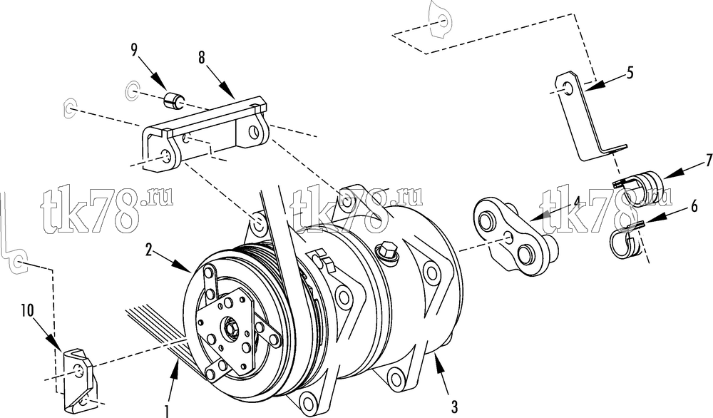 Каталог запчастей для Thermo King  DRIVE KIT (Fiat Scudo, Citroen Jumpy, Peugeot Expert 2.0, 740021)