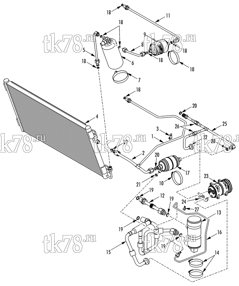 Каталог запчастей для Thermo King KV-500 MAX CONDENSER REFRIGERATION (KV-500 20)