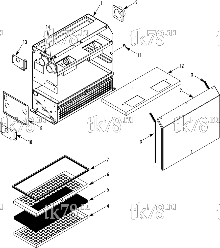 Каталог запчастей для Thermo King  STRUCTURAL FRAME & COVER (819986)
