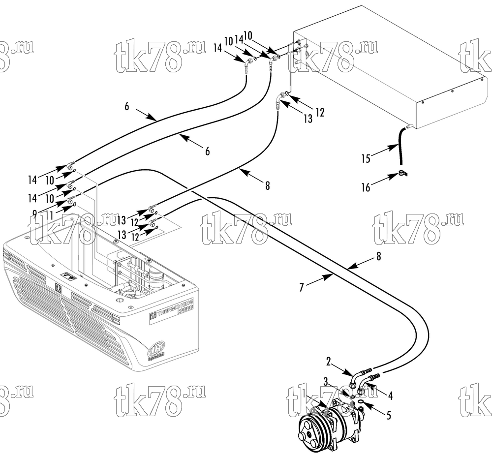 Каталог запчастей для Thermo King KV-500 MAX HOSE CONNECTIONS