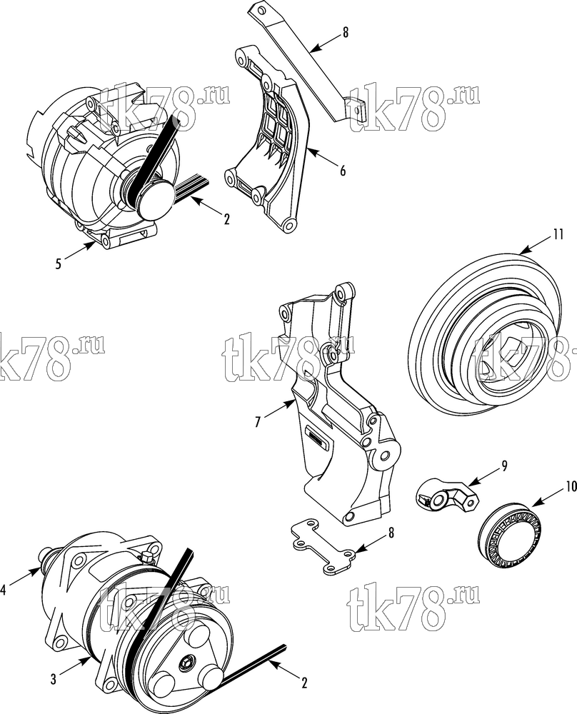 Каталог запчастей для Thermo King  DRIVE KIT (Mercedes Sprinter, 740022)