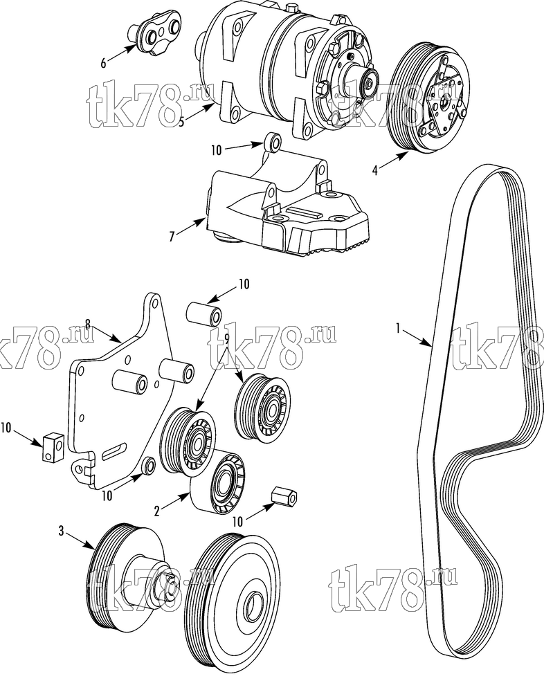 Каталог запчастей для Thermo King  DRIVE KIT (Renault Master, 740029)