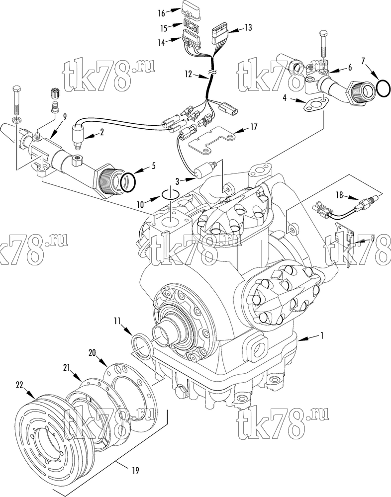 Каталог запчастей для Thermo King AT13-M13 COMPRESSOR GROUP (2C45049G16, KIT 700907)