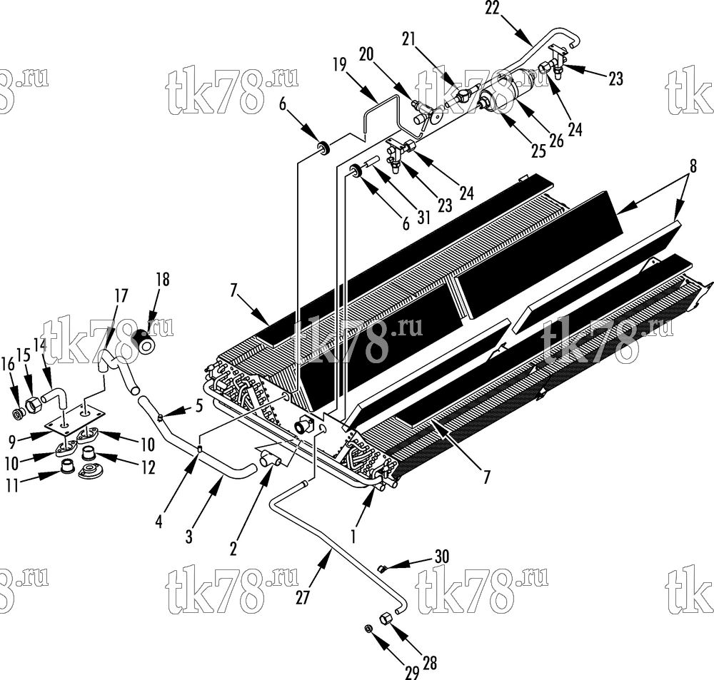 Каталог запчастей для Thermo King KRS Plus EVAPORATOR REFRIGERATION COMPONENTS (007408 & 007423, KRS 1004)