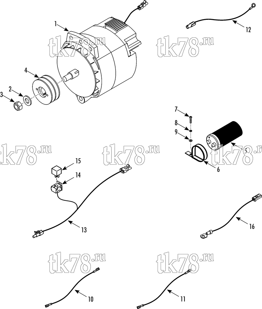 Каталог запчастей для Thermo King SR-70 Plus ALTERNATOR KIT (719305)