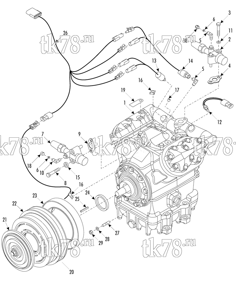 Каталог запчастей для Thermo King SR-70 Plus COMPRESSOR GROUP (1E46624G01, KIT 701192)
