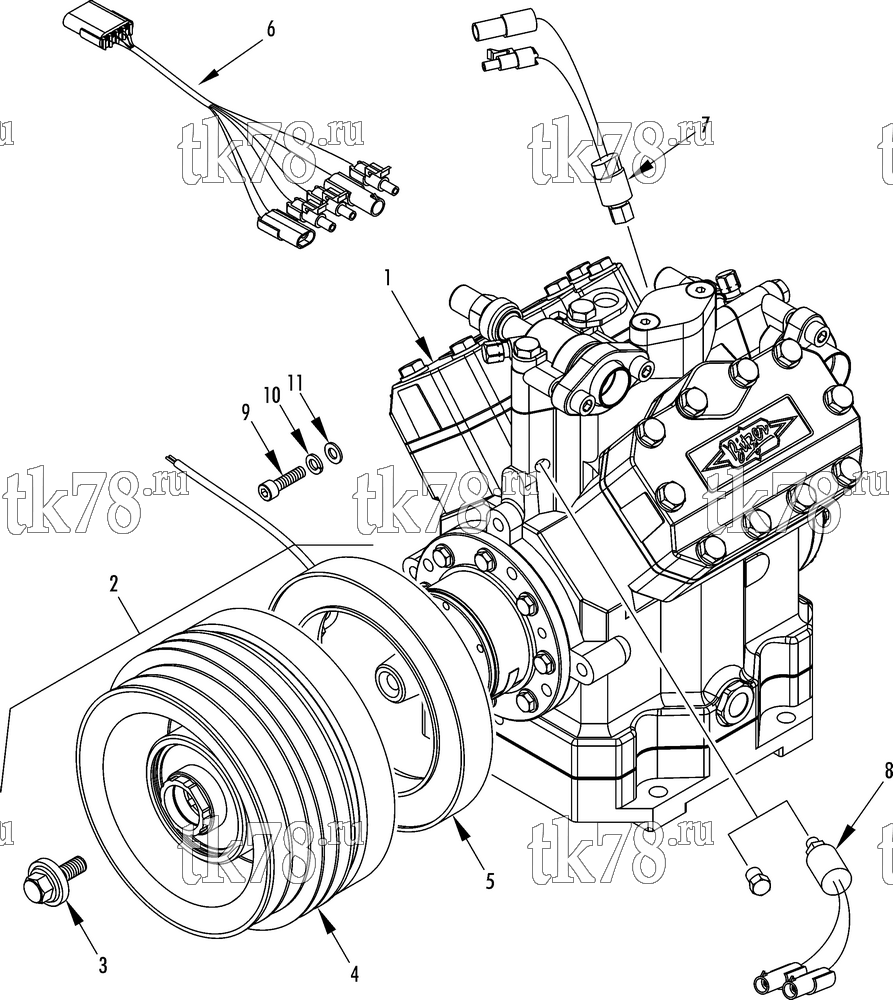 Каталог запчастей для Thermo King SR-70 Plus COMPRESSOR GROUP BITZER (701195)