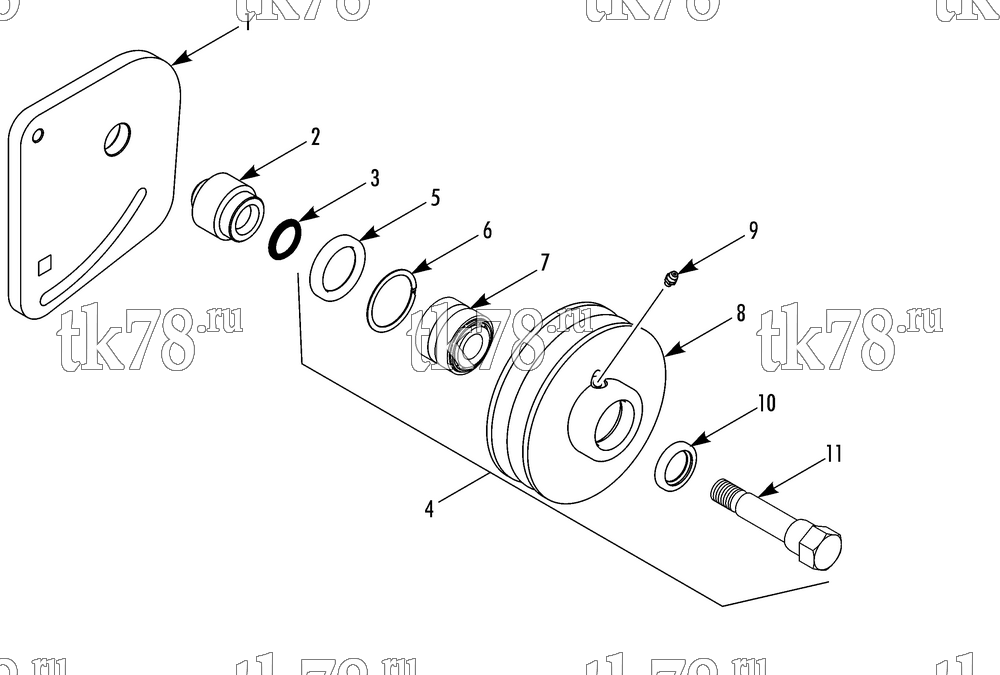 Каталог запчастей для Thermo King T1-M68 IDLER PULLEY (OPTIONAL)