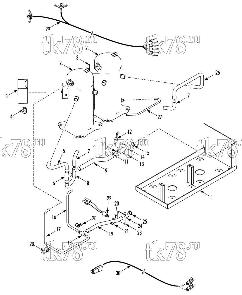 Каталог запчастей для Thermo King KRS Plus COMPRESSOR REFRIGERATION E-KRS