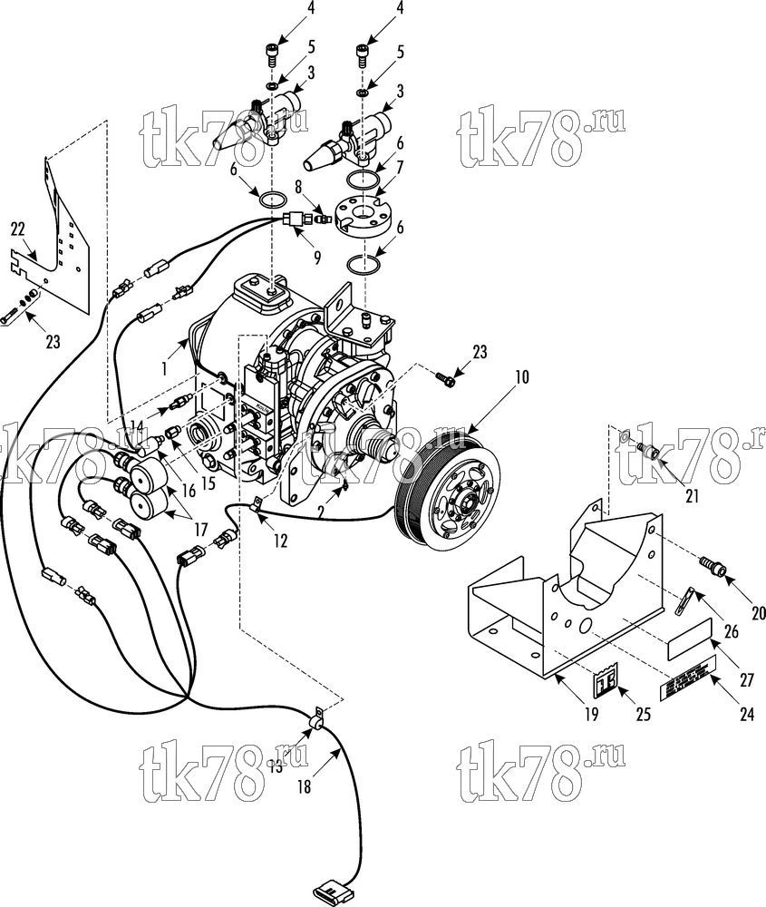 Каталог запчастей для Thermo King KRS Plus COMPRESSOR GROUP (1E52329G01/G02, KIT 701604, 701605)