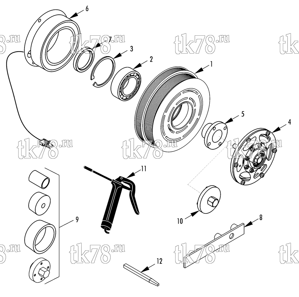 Каталог запчастей для Thermo King SR-70 Plus TK HIGH TORQUE CLUTCH (77-2938)