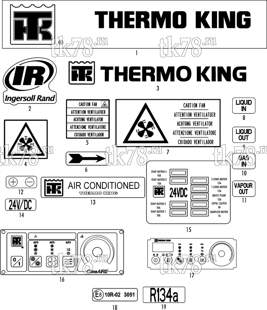 Каталог запчастей для Thermo King  NAMEPLATES
