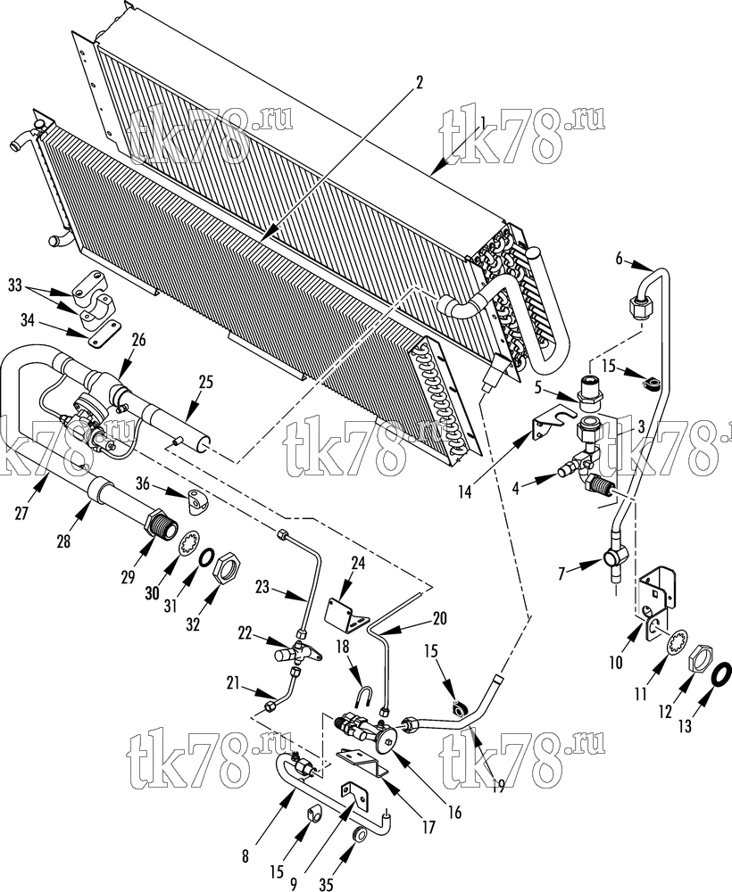 Каталог запчастей для Thermo King AT15-M9 REFRIGERATION - EVAPORATOR (T11E)