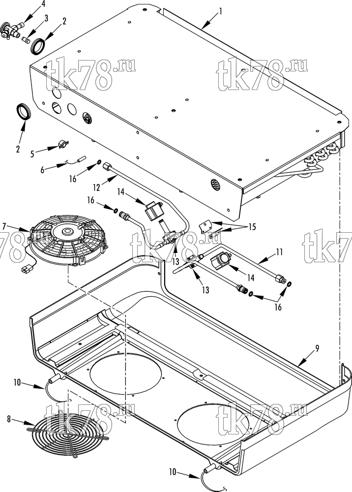 Каталог запчастей для Thermo King V-520 SPECTRUM EVAPORATOR COMPONENTS ES300