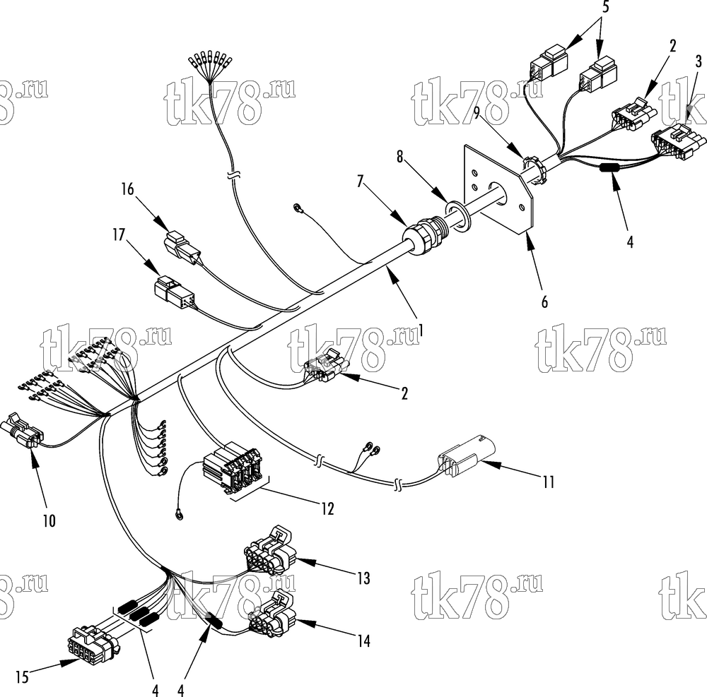 Каталог запчастей для Thermo King AT13-M8 SLAVE CONTROL HARNESS (007145 & 007339)