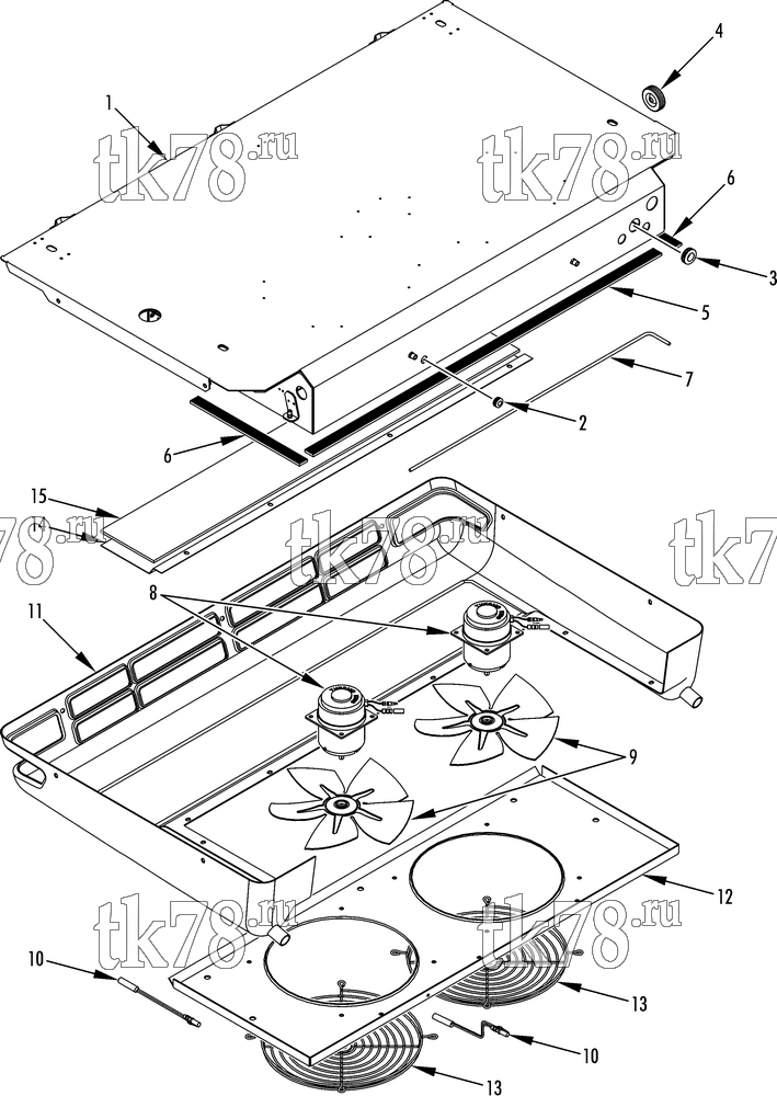 Каталог запчастей для Thermo King KV-300 II MAX EVAPORATOR COVER & FANS