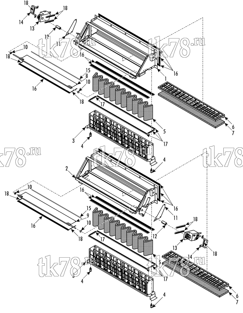 Каталог запчастей для Thermo King MET-HV-SP SLAVE Unit FRESH AIR DAMPER