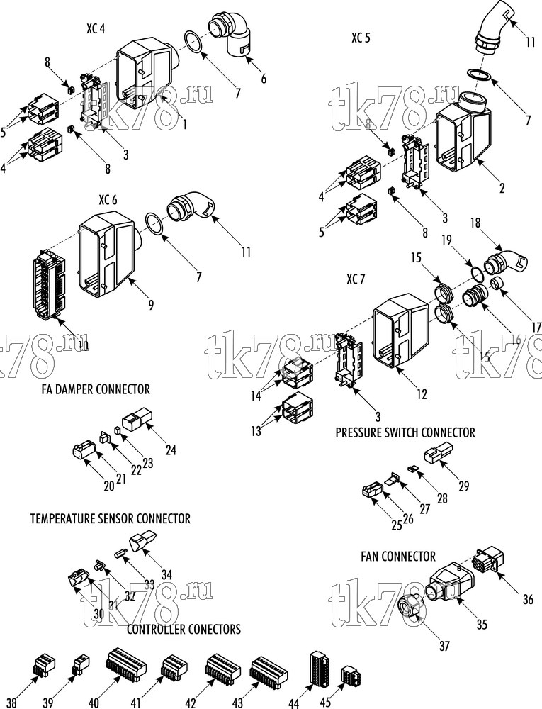 Каталог запчастей для Thermo King CITADIS 26 kW ROTTERDAM CONNECTORS