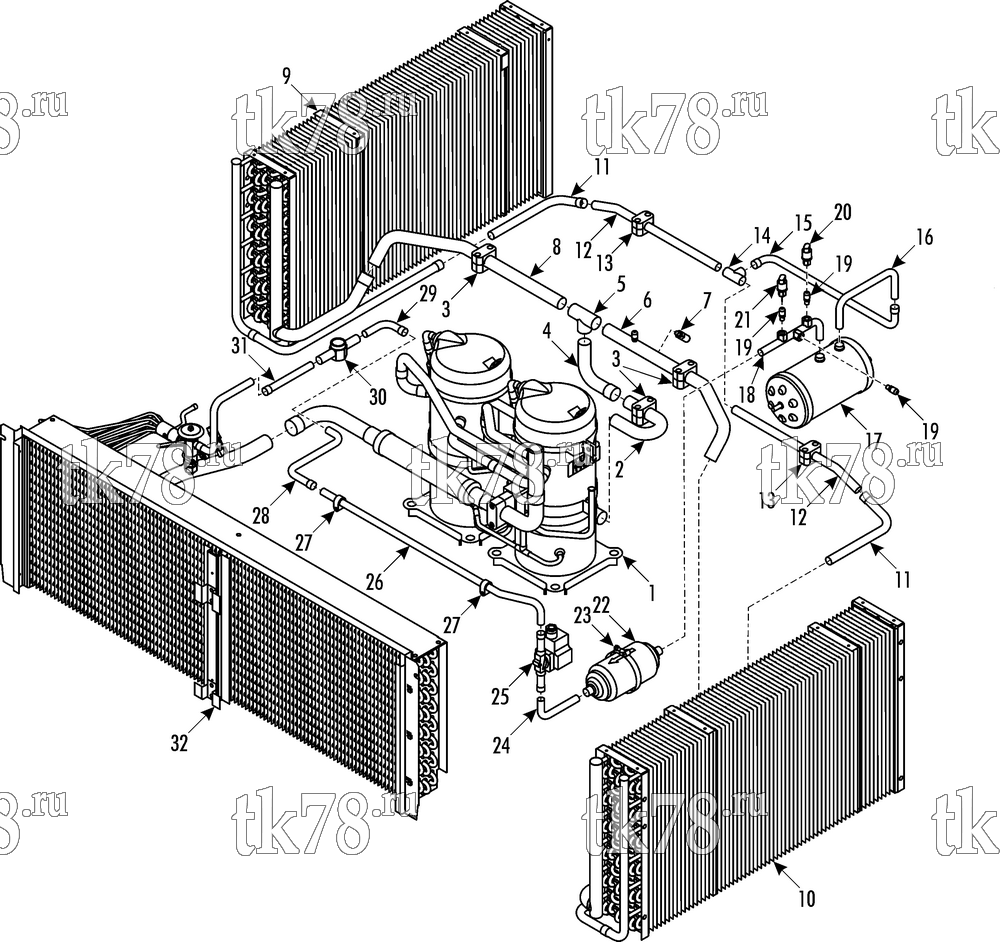 Каталог запчастей для Thermo King CITADIS 26 kW TOULOUSE REFRIGERANT CIRCUIT