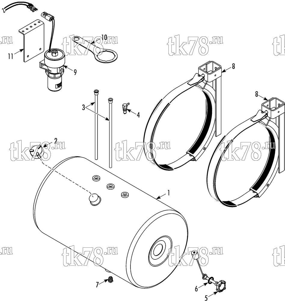 Каталог запчастей для Thermo King T-680S TSA FUEL TANK & PUMP GROUP
