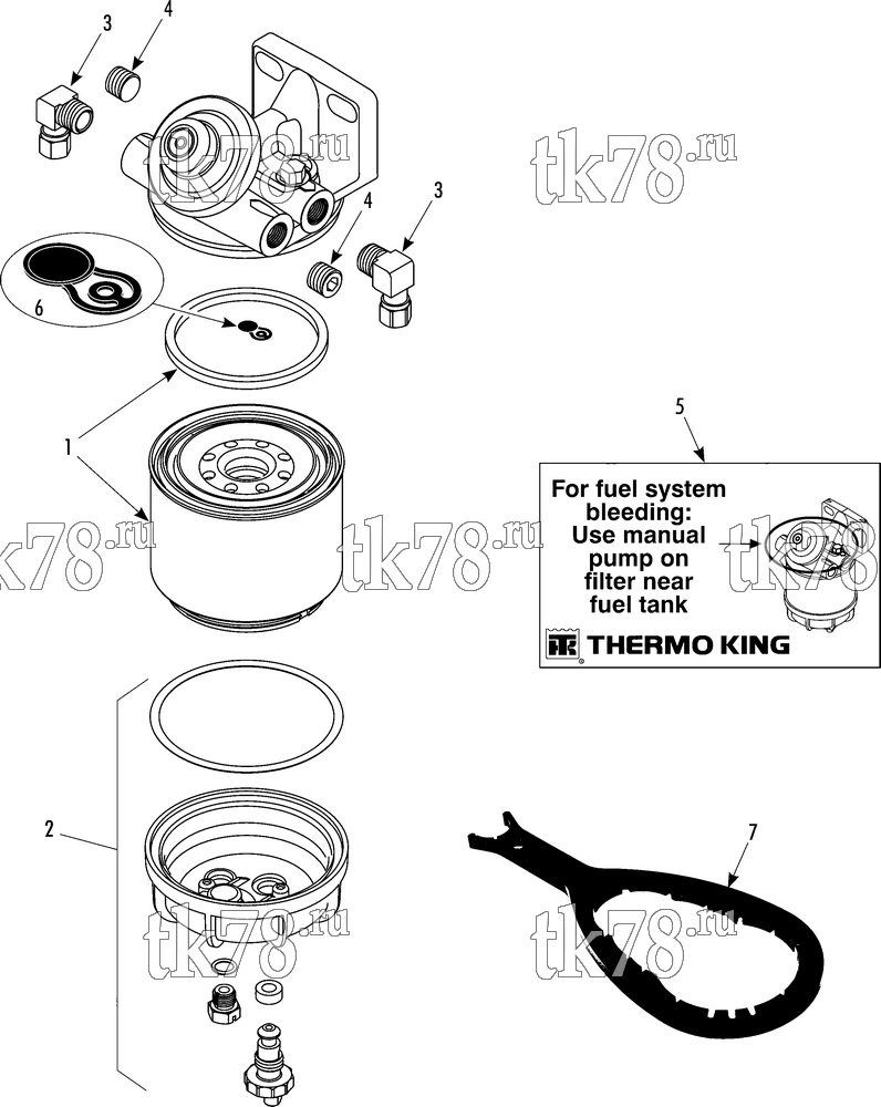 Каталог запчастей для Thermo King SLX SPECTRUM FUEL FILTER (Optional)