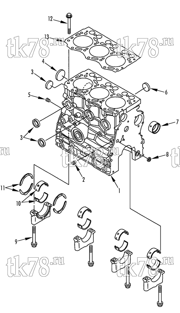 Каталог запчастей для Thermo King T-800R SPECTRUM EMEIA CYLINDER BLOCK (TK 370N)