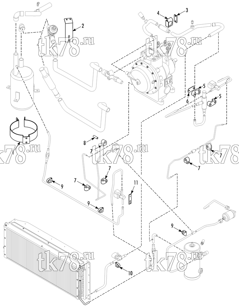 Каталог запчастей для Thermo King T-1000 TSA REFRIGERATION TUBES, CLAMPS & MOUNTING