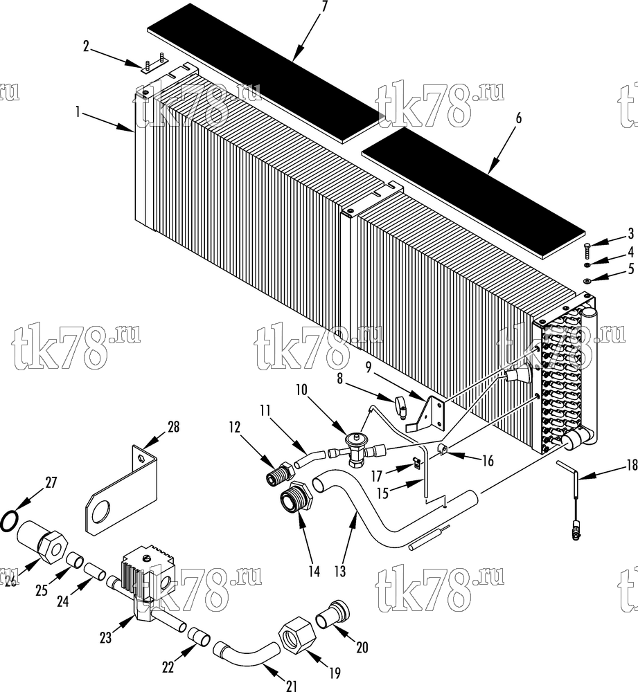 Каталог запчастей для Thermo King D5-M7 EVAPORATOR REFRIGERATION COMPONENTS