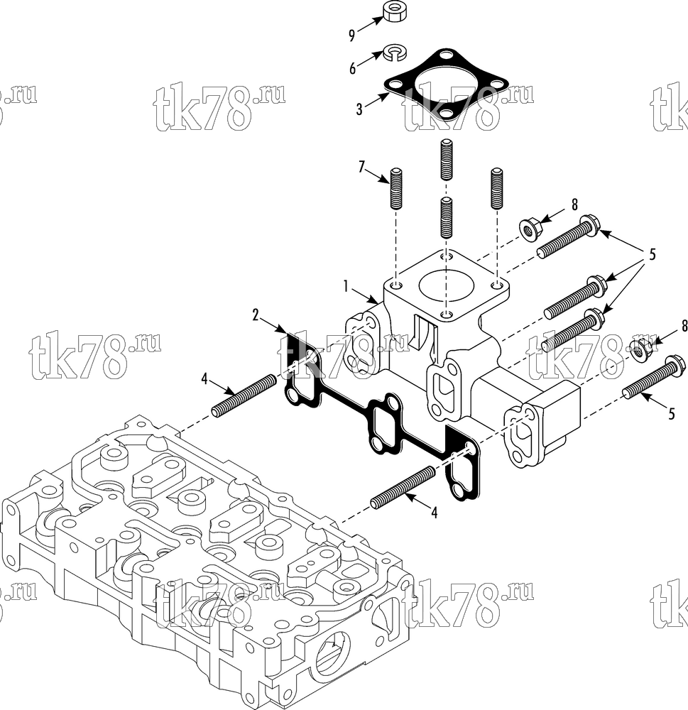 Каталог запчастей для Thermo King T-800R SPECTRUM EMEIA EXHAUST MANIFOLD (370N)