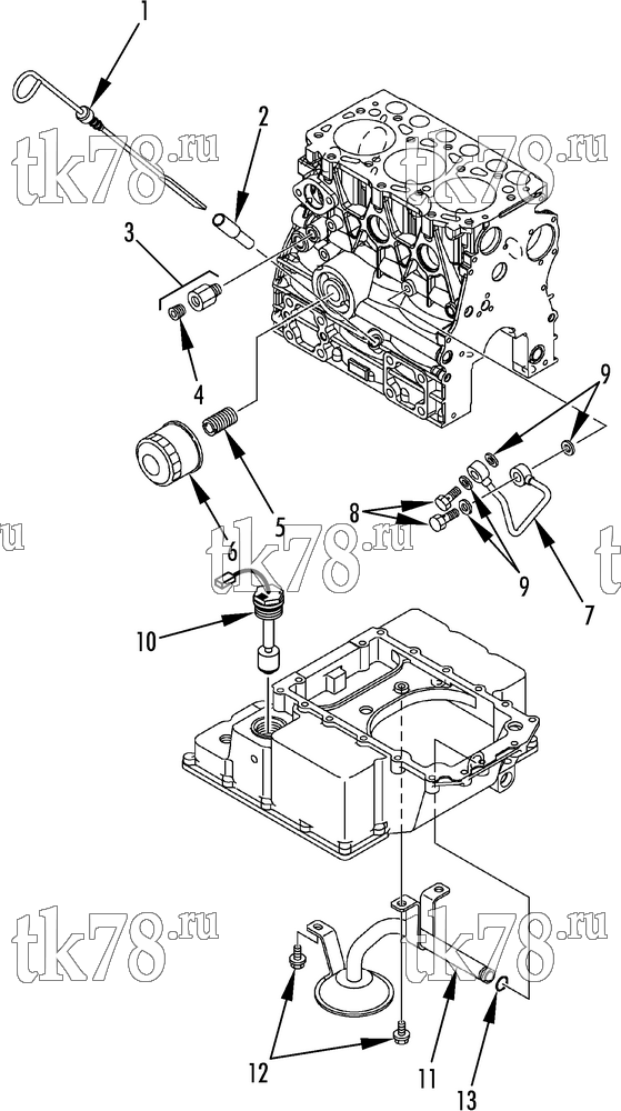 Каталог запчастей для Thermo King T-800R TSA & EMEIA OIL LUBRICATION SYSTEM (TK 370N)