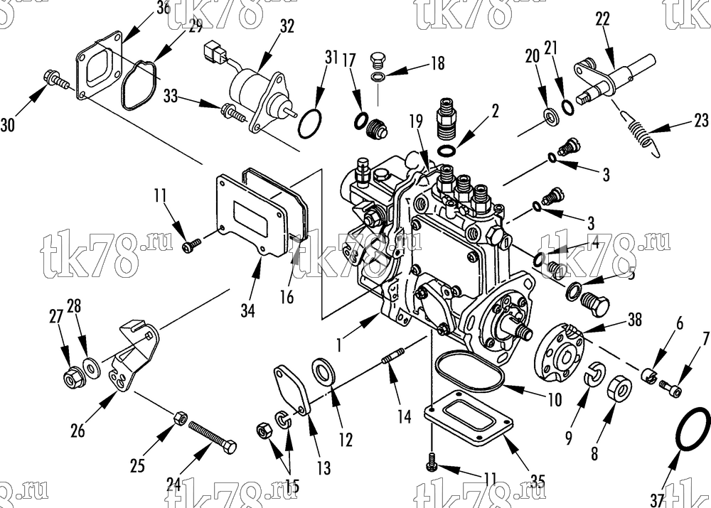Каталог запчастей для Thermo King T-800 TSA FUEL INJECTION PUMP (TK 370N)