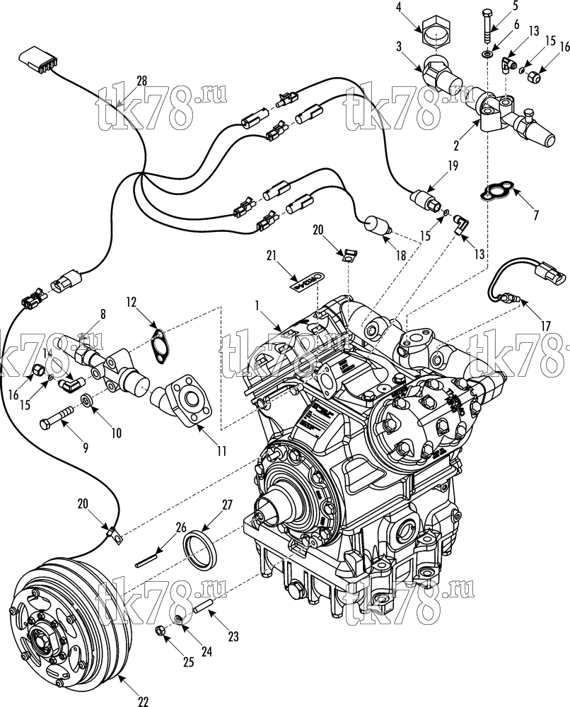 Каталог запчастей для Thermo King ATHENIA MKII S700 COMPRESSOR GROUP X430 (KIT 701135)