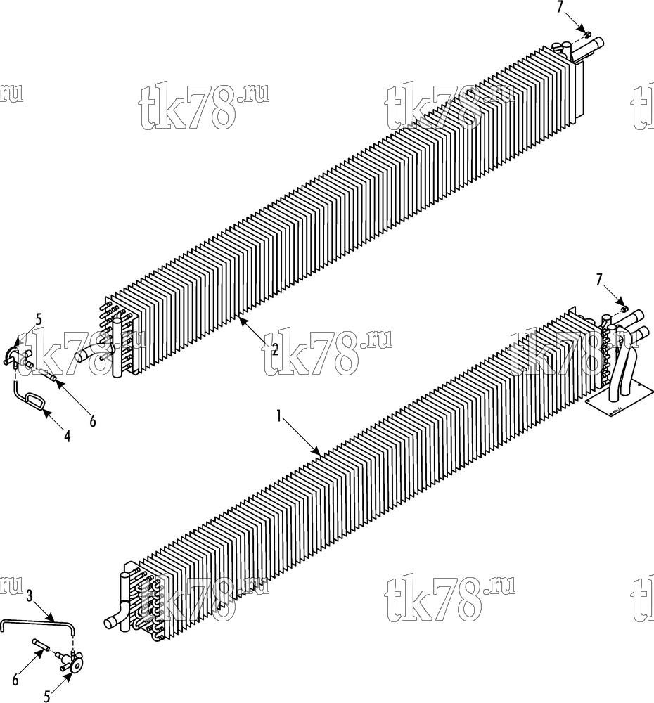 Каталог запчастей для Thermo King ATHENIA S960 Iveco EVAPORATOR COIL/HEATER - CURBSIDE & ROADSIDE