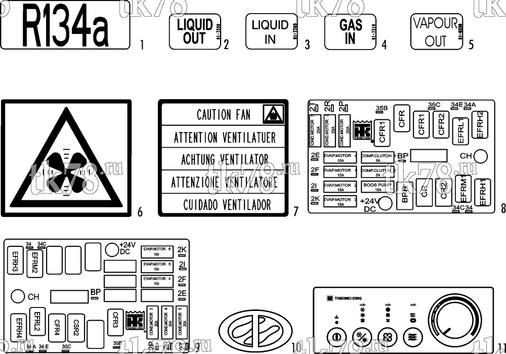Каталог запчастей для Thermo King ATHENIA S805 Iveco NAMEPLATES