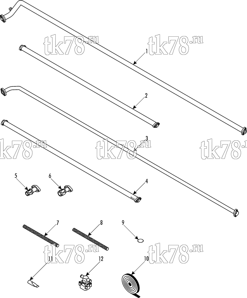 Каталог запчастей для Thermo King ATHENIA S805 Iveco HOSES & FITTING (KIT 701955, 701956)