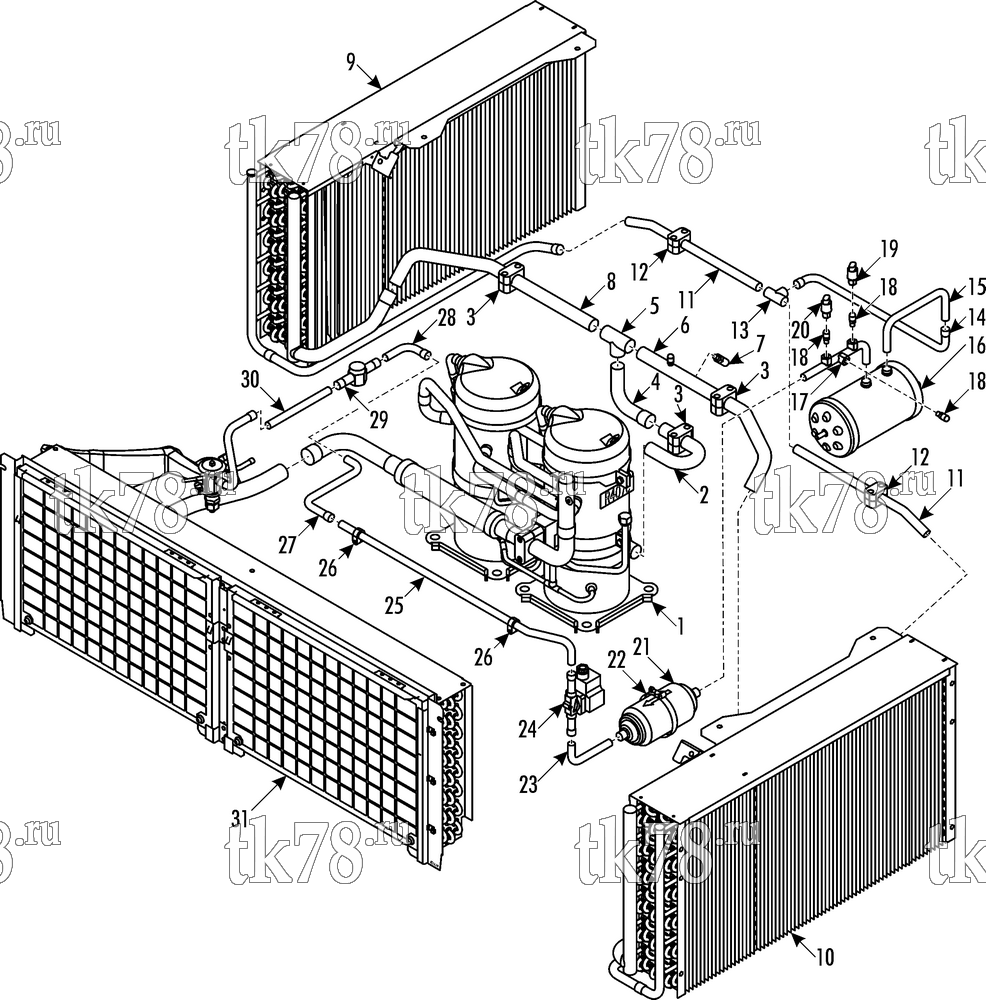 Каталог запчастей для Thermo King CITADIS 26 kW ROTTERDAM REFRIGERANT CIRCUIT