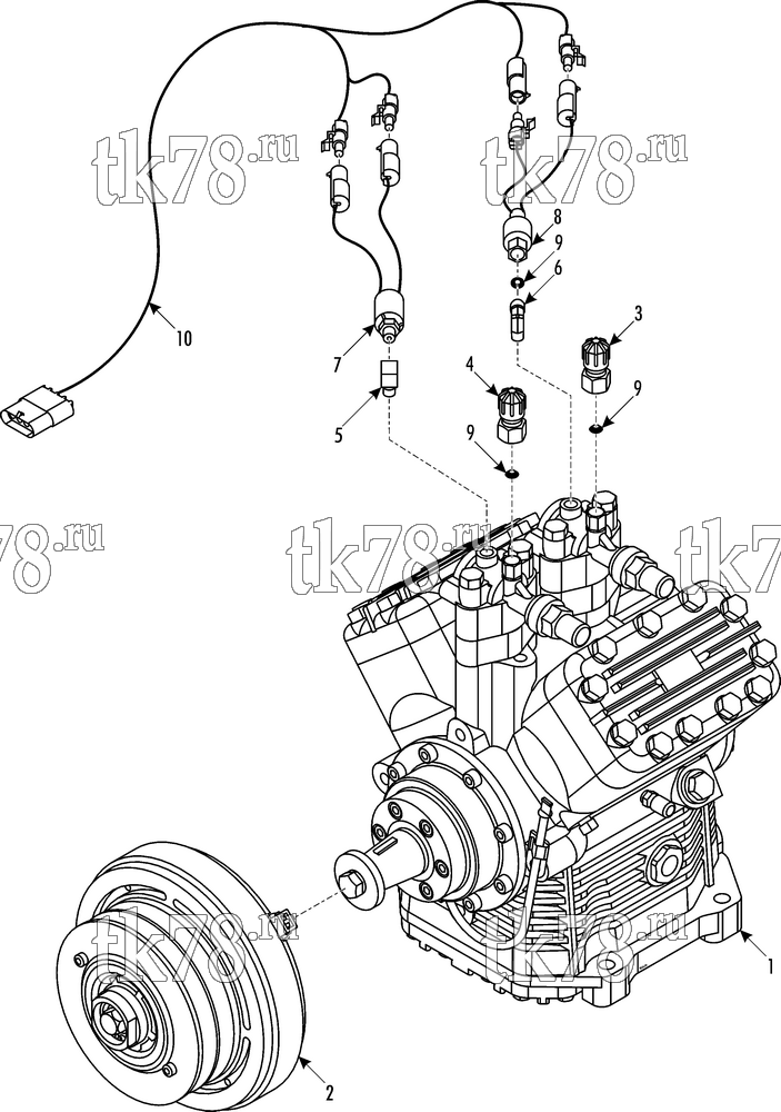 Каталог запчастей для Thermo King  COMPRESSOR GROUP (KIT 600324)